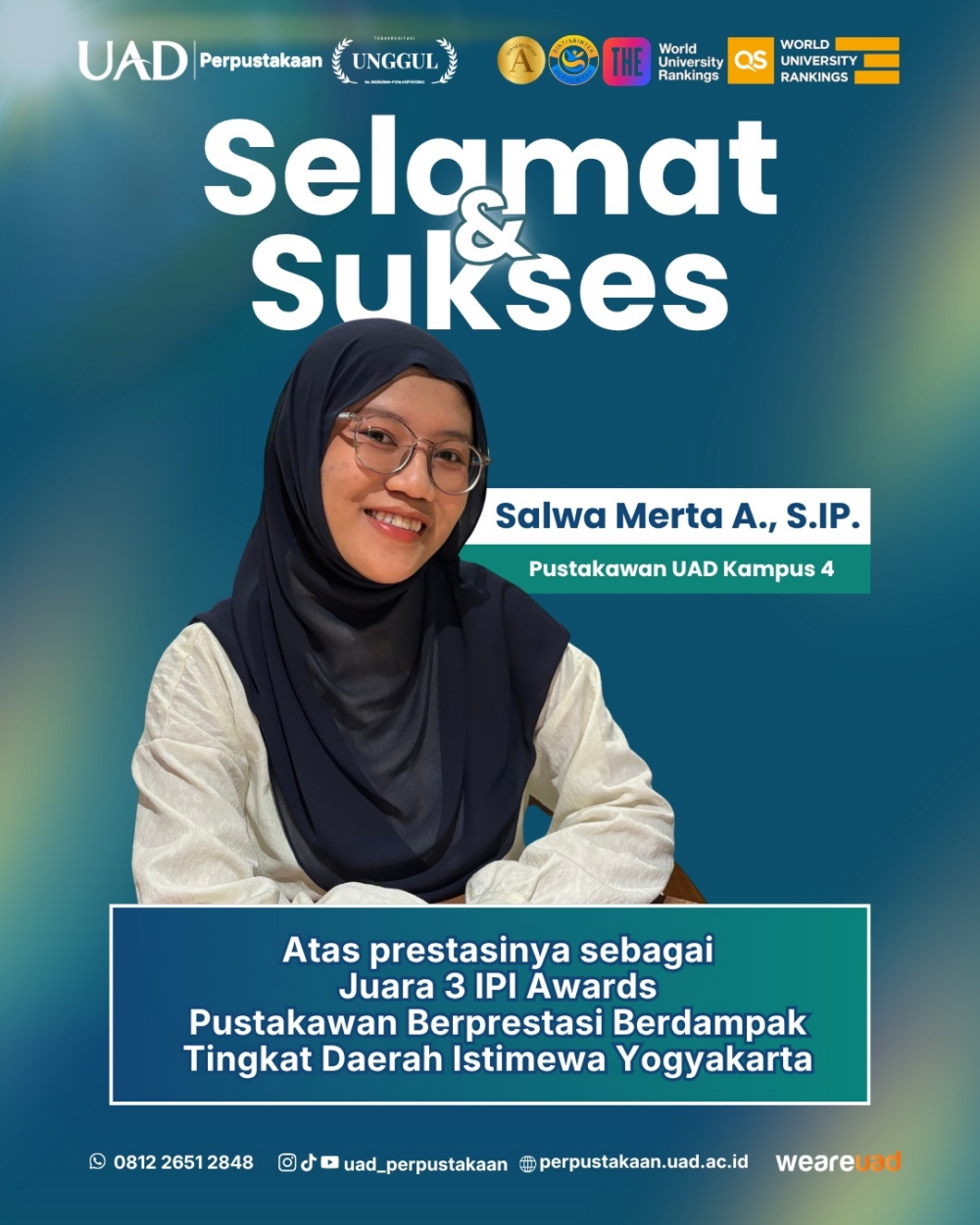 Pustakawan UAD Juara 3 IPI Awards 2026