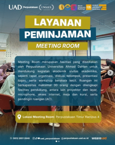 Layanan Peminjaman Ruang Meeting Room Perpustakaan UAD