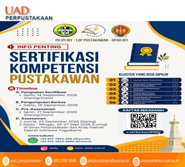 Selamat dan Sukses: 8 Pustakawan UAD mengikuti Sertifikasi Kompetensi Pustakawan